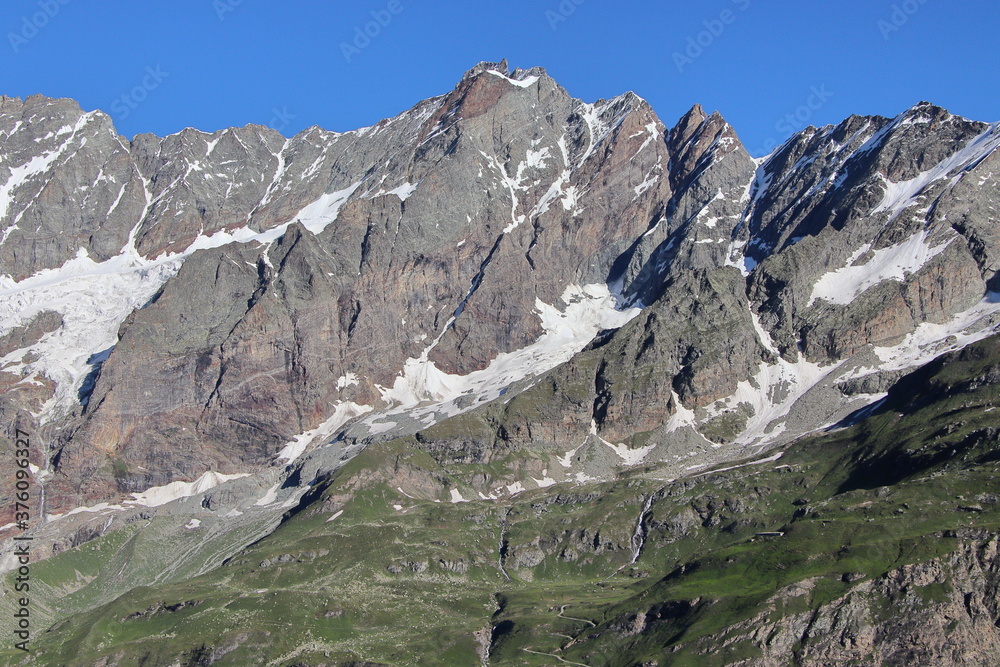 Marvellous views of the majestic mountains among the snow-capped Alps.