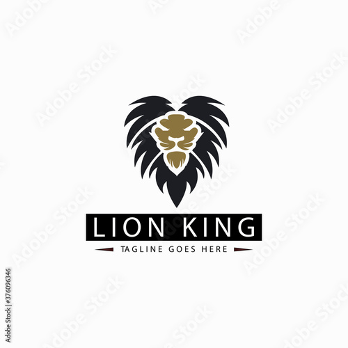 Lion king logo design template. Lion head icon. Vector illustration