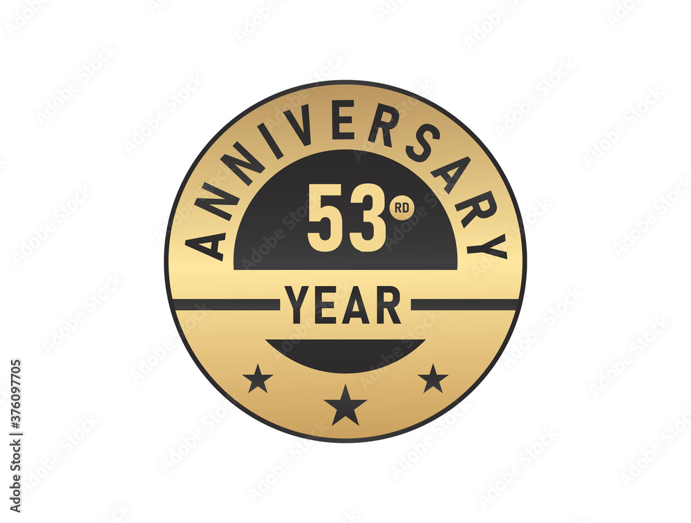 53 years anniversary image vector logotype 