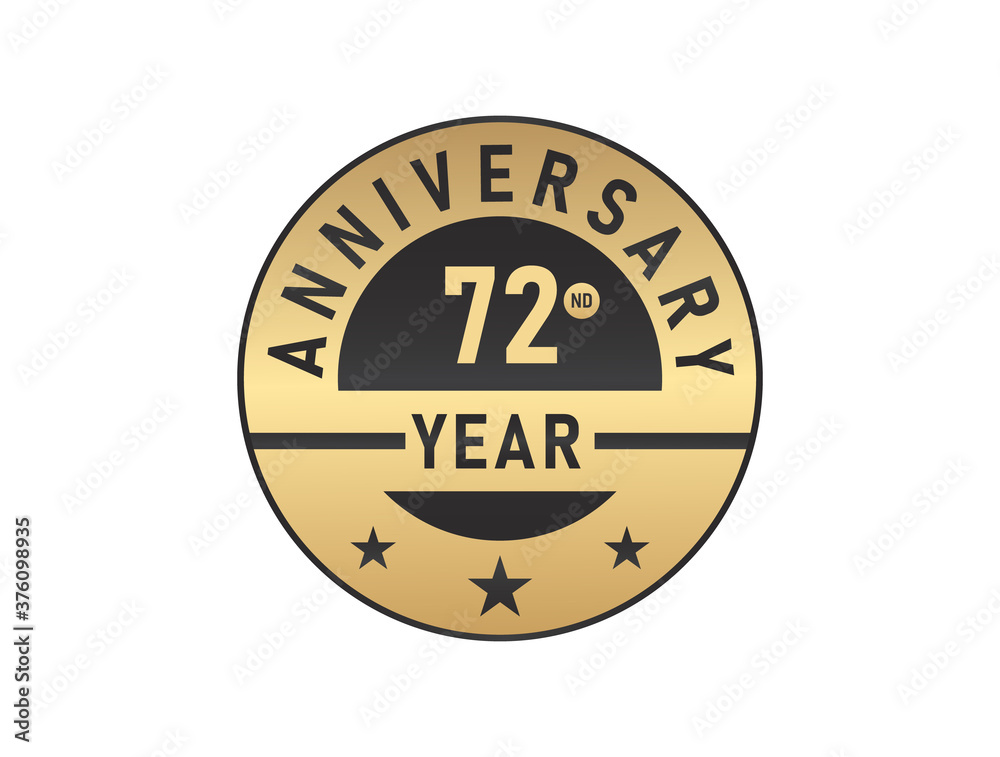 72 years anniversary image vector logotype 