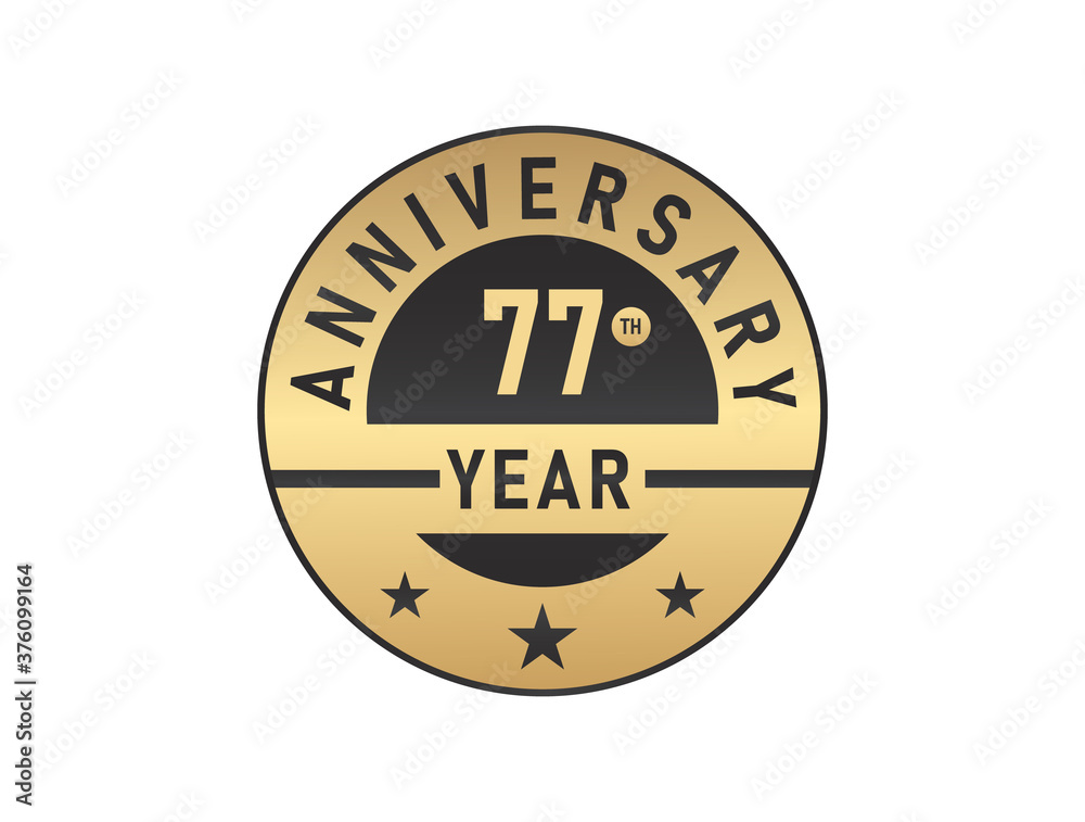 77 years anniversary image vector logotype 