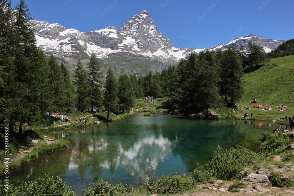 Marvellous views of the majestic mountains among the snow-capped Alps.