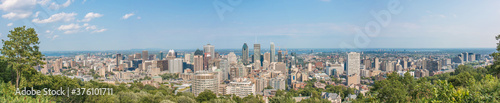 Panoramic View Centre Ville Montreal  Downtown  view from Mont Royal Qu  bec Canada