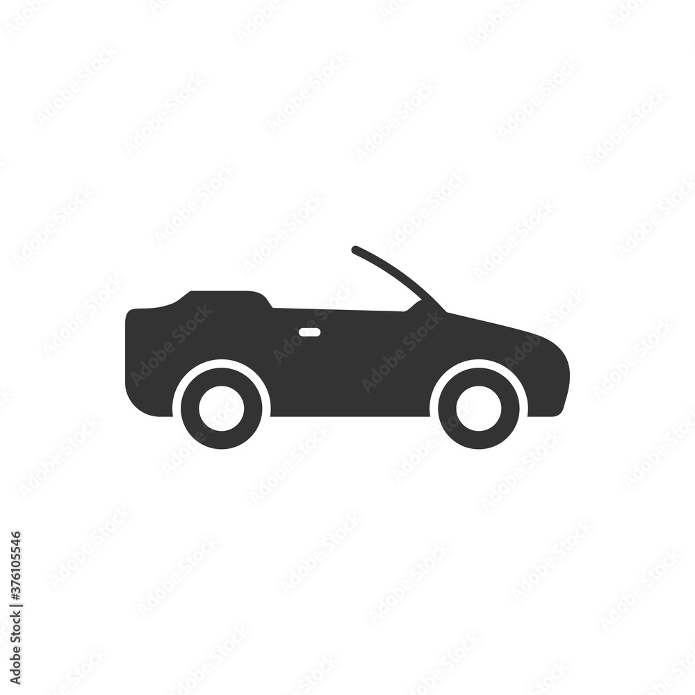 Cabriolet car glyph icon or vehicle concept