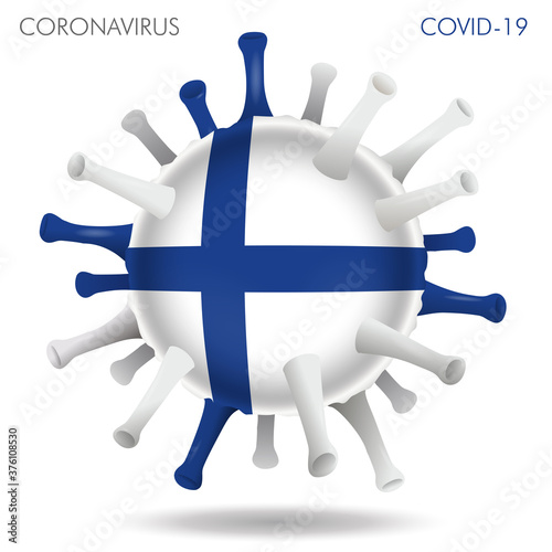 Finland flag in virus shape