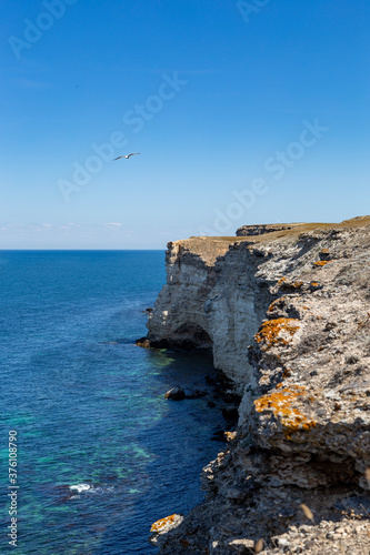 Atlesh. Rocky coast of Cape Tarhankut in Crimea. Black Sea photo