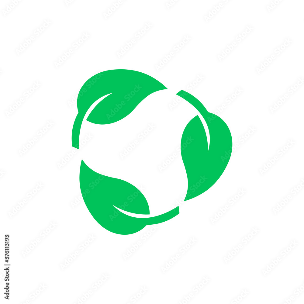 Leaf recycling sign icon. Vector illustration eps 10 Leaf recycling sign icon. Vector illustration eps 10