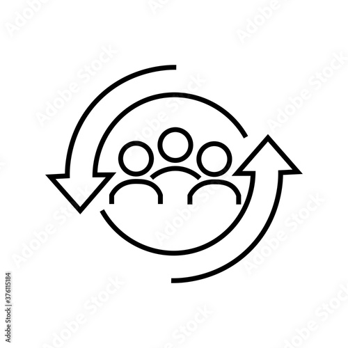 personnel change line icon people. Vector illustration eps 10