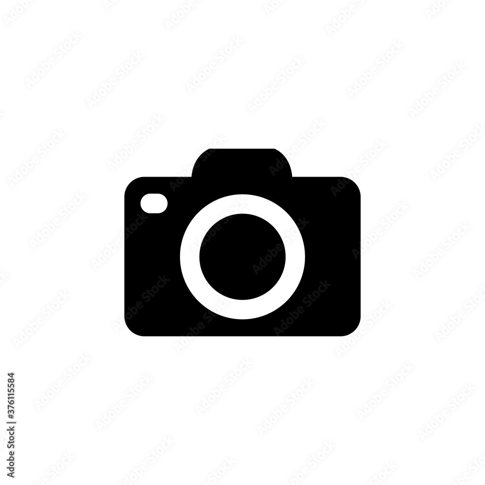 Icon of black camera. Vector illustration eps 10 Icon of black camera. Vector illustration eps 10