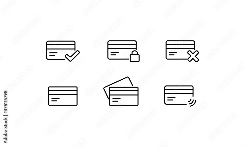 Set of bank card icons. Vector illustration eps 10