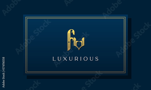Vintage royal initial letter FV logo. This logo creatively incorporates luxurious typeface. It will be suitable for Royalty, Boutique, Hotel, Heraldic, fashion, and Jewelry.