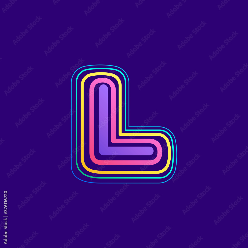 Colorful line L letter logo. Colorful line L letter logo.