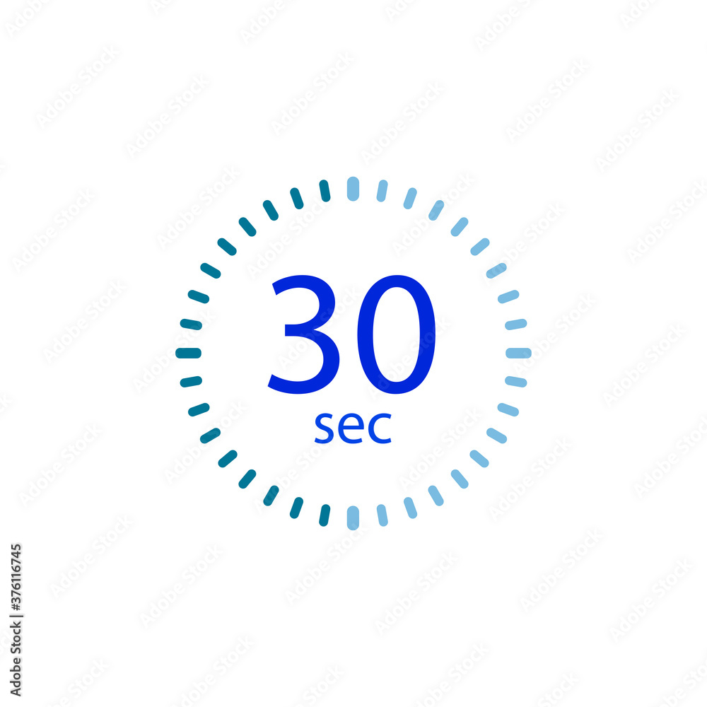 Stopwatch icon for 30 seconds. Vector illustration eps 10 Stopwatch icon for 30 seconds. Vector illustration eps 10