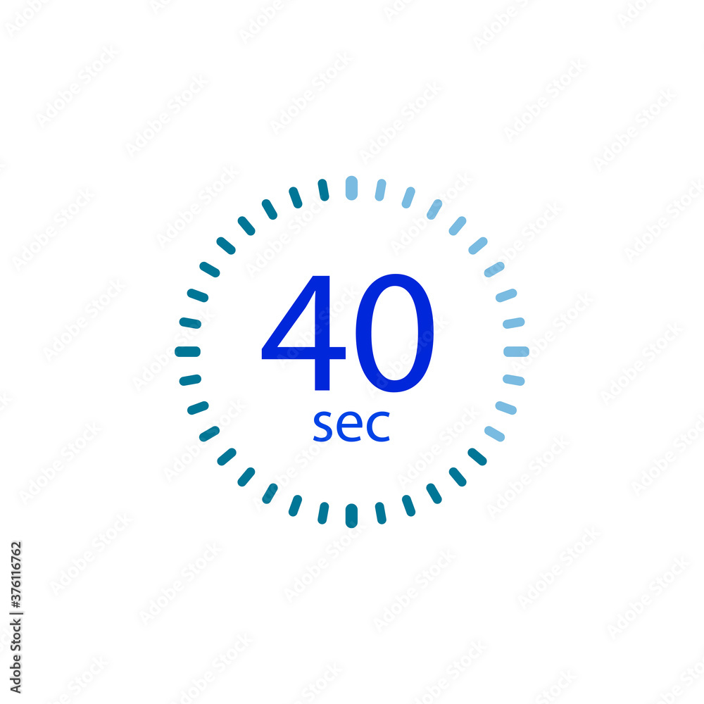 Stopwatch icon for 40 seconds. Vector illustration eps 10 Stopwatch icon for 40 seconds. Vector illustration eps 10