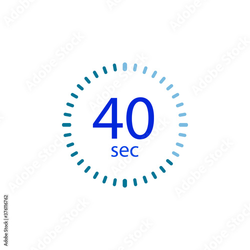 Stopwatch icon for 40 seconds. Vector illustration eps 10