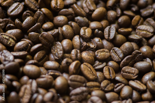 Coffee beans background. Background of roasted coffee beans