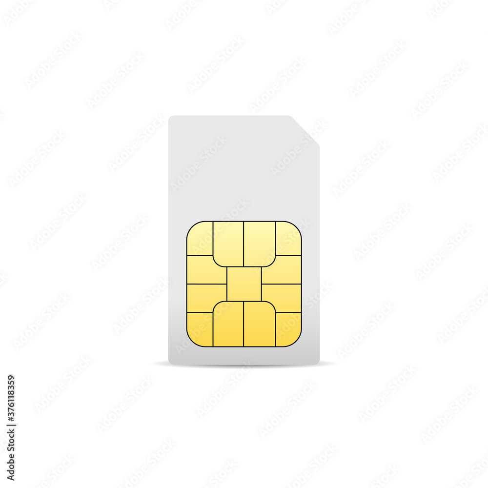 Realistic sim card icon. Vector illustration eps 10 Realistic sim card icon. Vector illustration eps 10