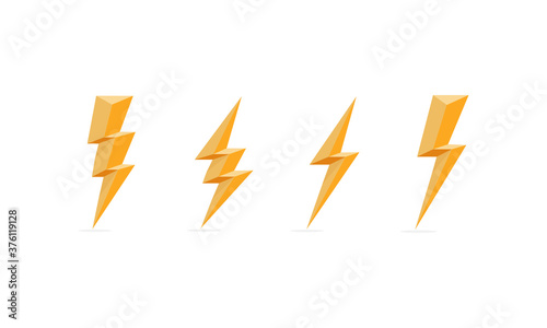 Set of lightning icons. Vector illustration eps 10