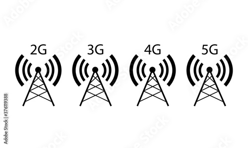 Four cell tower icon. Vector illustration eps 10