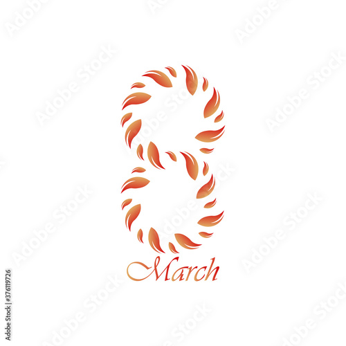 Postcard banner icon for the eighth of March. Vector illustration eps 10