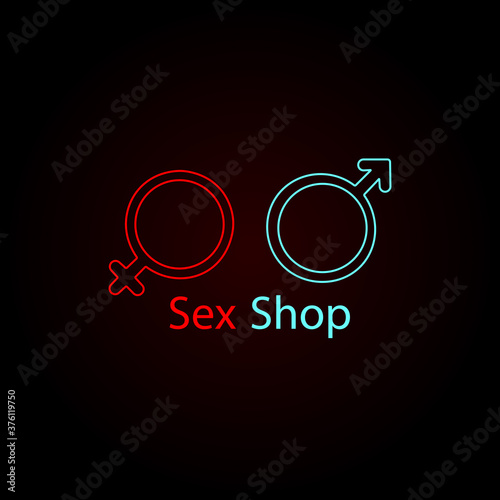 Sex shop banner icon. Vector illustration eps 10