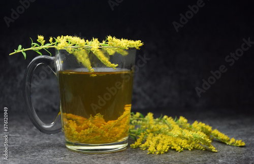 Golden Rod herbal tea, prepared from organically grown and wild-crafted herbs