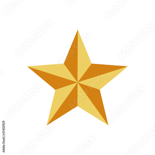 Icon golden star isolated on white. Vector illustration eps 10