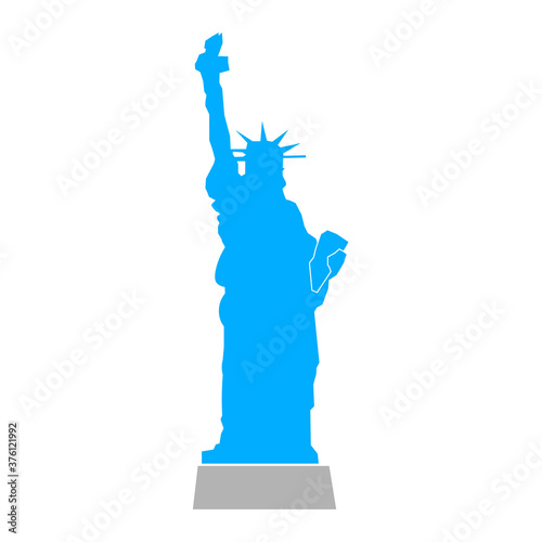 Icon of hand and small statue of liberty. Vector illustration eps 10