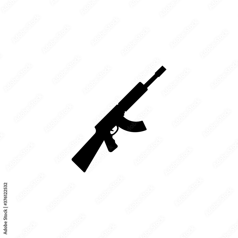 AK-74 weapon black sign icon. Vector illustration eps 10 AK-74 weapon black sign icon. Vector illustration eps 10