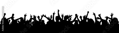 Party people dance to the music. Silhouette party people together – stock vector