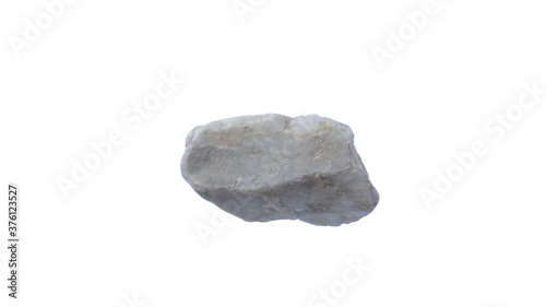 gneiss rock specimen on white background. gneiss is metamorphic rocks.