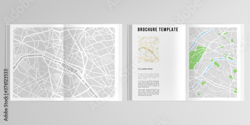 3d realistic vector layout of cover mockup design templates with urban city map of Paris for A4 bifold brochure, flyer, cover design, book design, magazine, brochure cover.