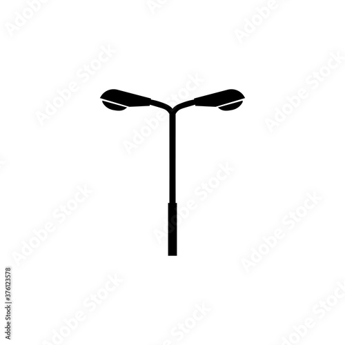 Street lamp black sign icon. Vector illustration eps 10