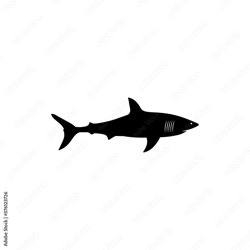 Shark sign black icon. Vector illustration eps 10