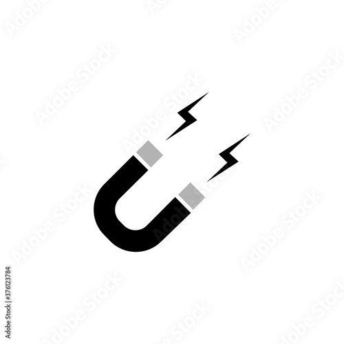 Magnet black sign icon. Vector illustration eps 10