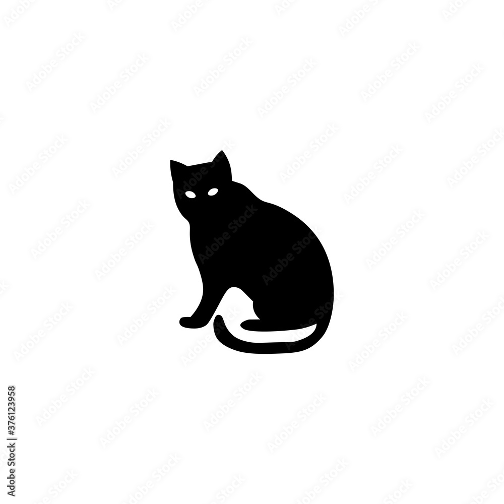 Cat black sign icon. Vector illustration eps 10