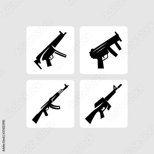 Machine guns black sign icon. Vector illustration eps 10