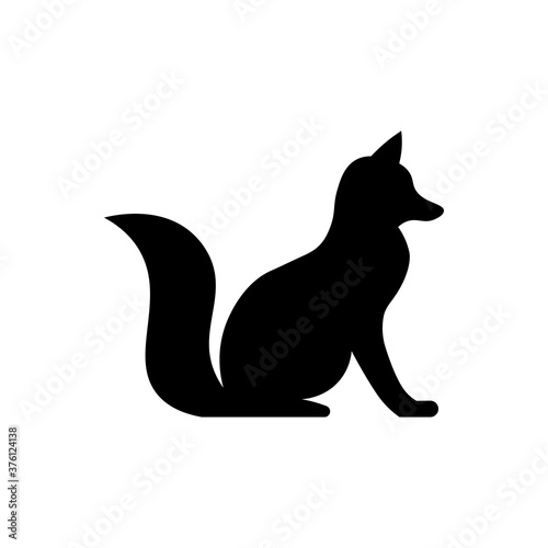 Black fox sign icon. Vector illustration eps 10