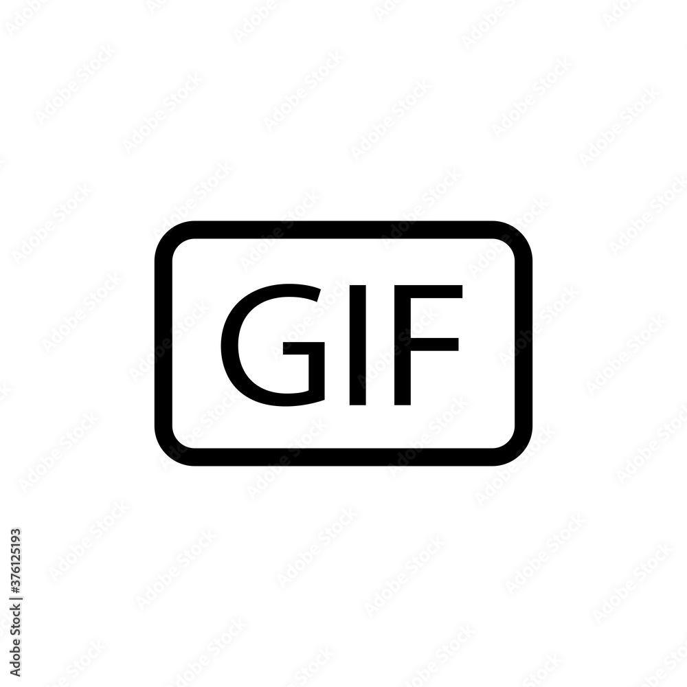 Icon of black square and gif sign. Vector illustration eps 10 Icon of black square and gif sign. Vector illustration eps 10