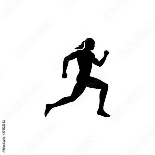 running man black sign icon. Vector illustration eps 10