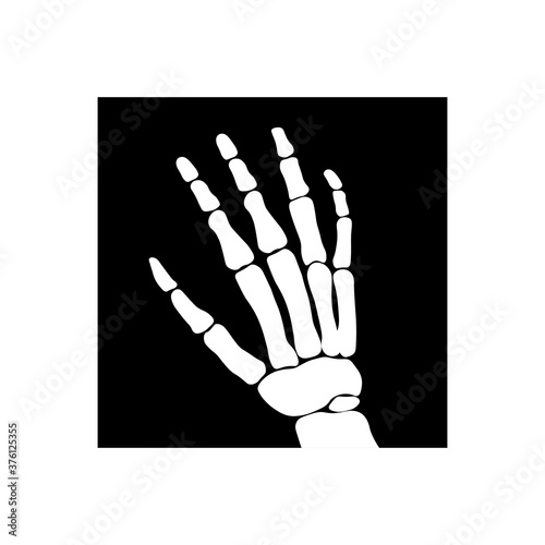 hand x-ray sign black icon. Vector illustration eps 10