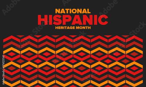 National Hispanic Heritage Month in September and October. Hispanic and Latino Americans culture. Celebrate annual in United States. Poster, card, banner and background. Vector illustration