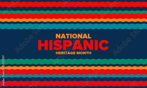 National Hispanic Heritage Month in September and October. Hispanic and Latino Americans culture. Celebrate annual in United States. Poster, card, banner and background. Vector illustration