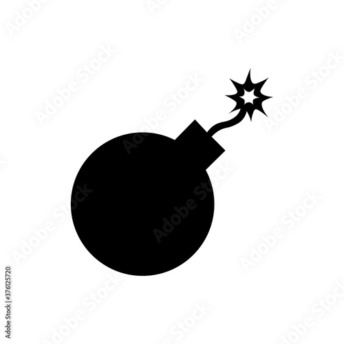 Bomb sign black icon. Vector illustration eps 10