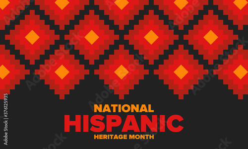 National Hispanic Heritage Month in September and October. Hispanic and Latino Americans culture. Celebrate annual in United States. Poster, card, banner and background. Vector illustration