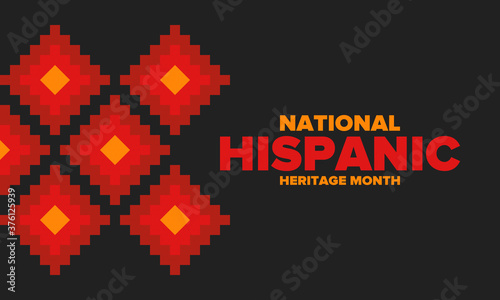 National Hispanic Heritage Month in September and October. Hispanic and Latino Americans culture. Celebrate annual in United States. Poster, card, banner and background. Vector illustration