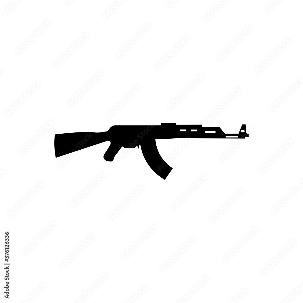 Machine sign black icon ak 47. Vector illustration eps 10 Machine sign black icon ak 47. Vector illustration eps 10
