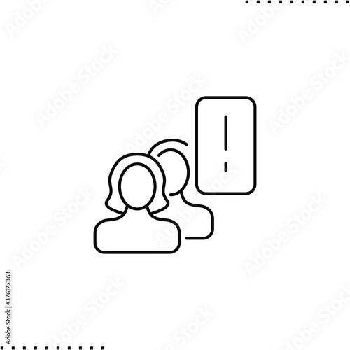 friend requests, helpdesk vector icon in outline