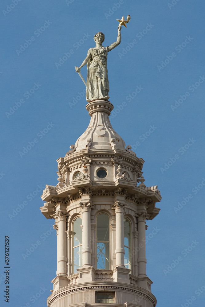 Goddess of Liberty holding the lone star