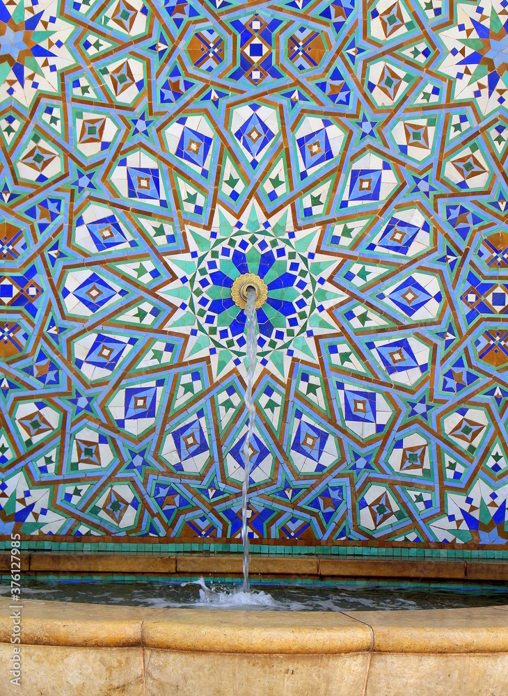 Details of Graet Mosque Hassan II in Casablanca, Morocco